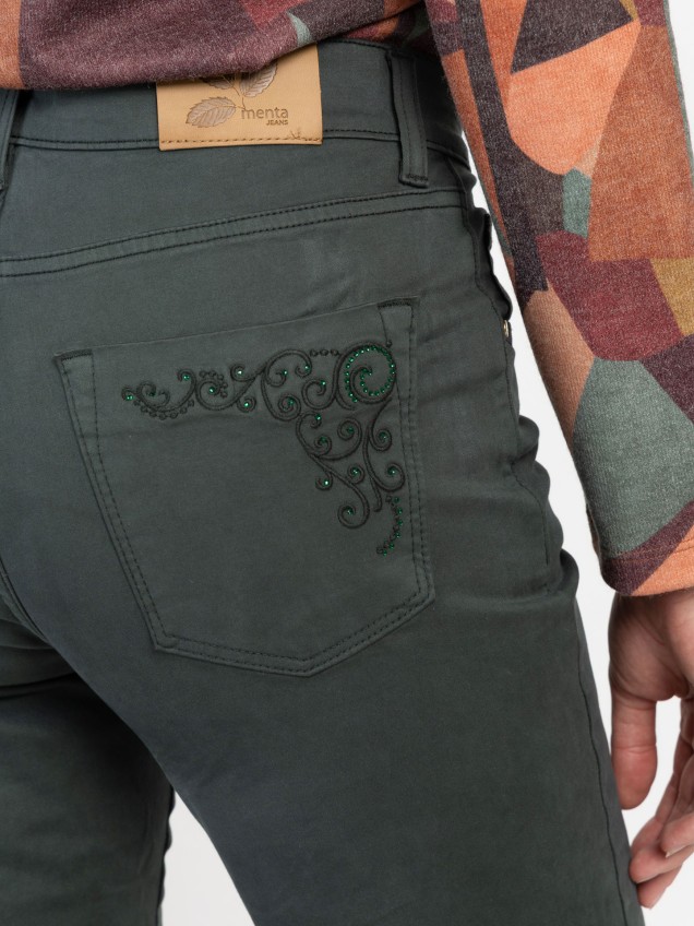 Calças de Sarja Straight Fit