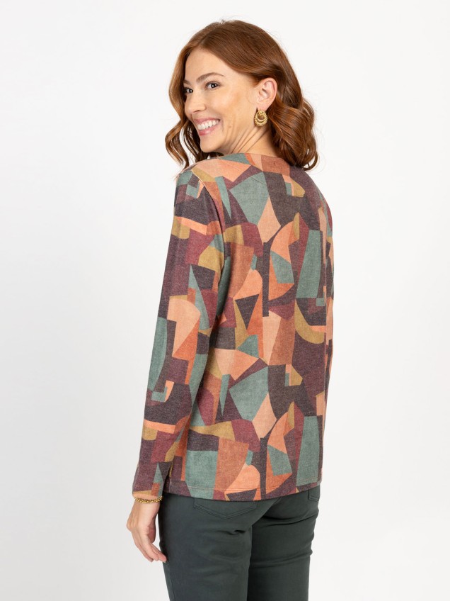 Blusa com Padrão Geométrico