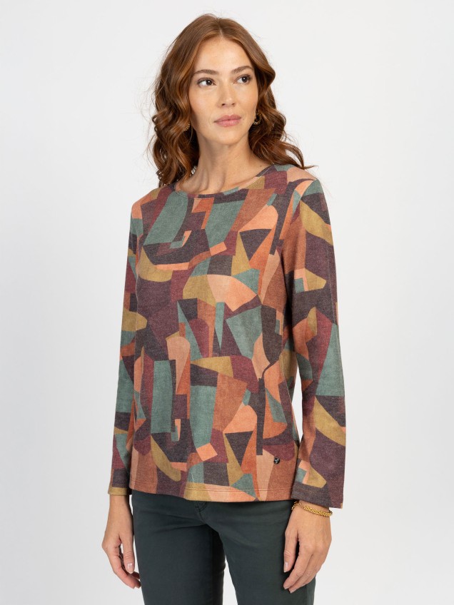 Blusa com Padrão Geométrico