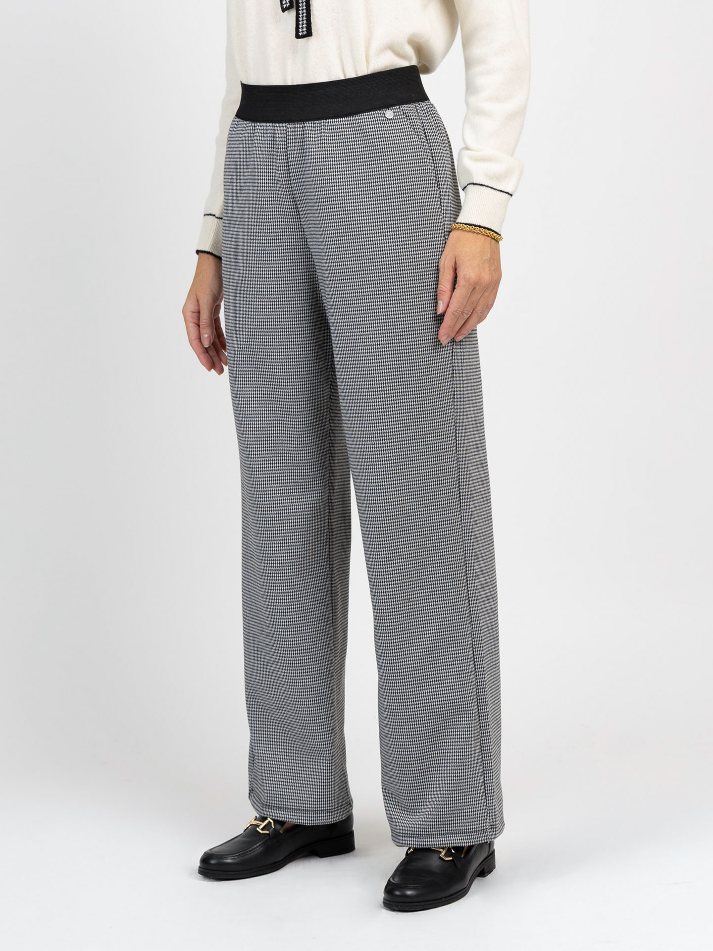 Calças Wide Leg em Malha