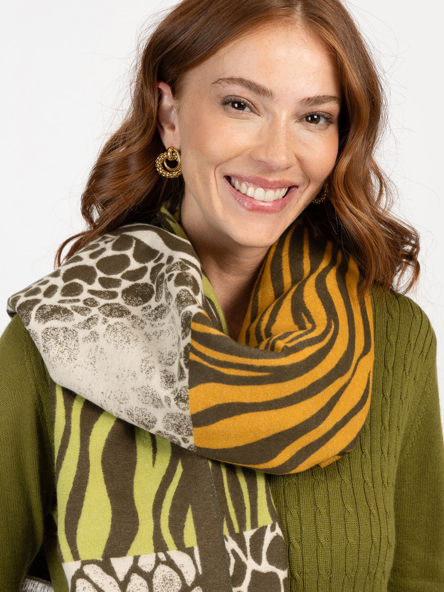 Echarpe Retangular com Padrão Animal