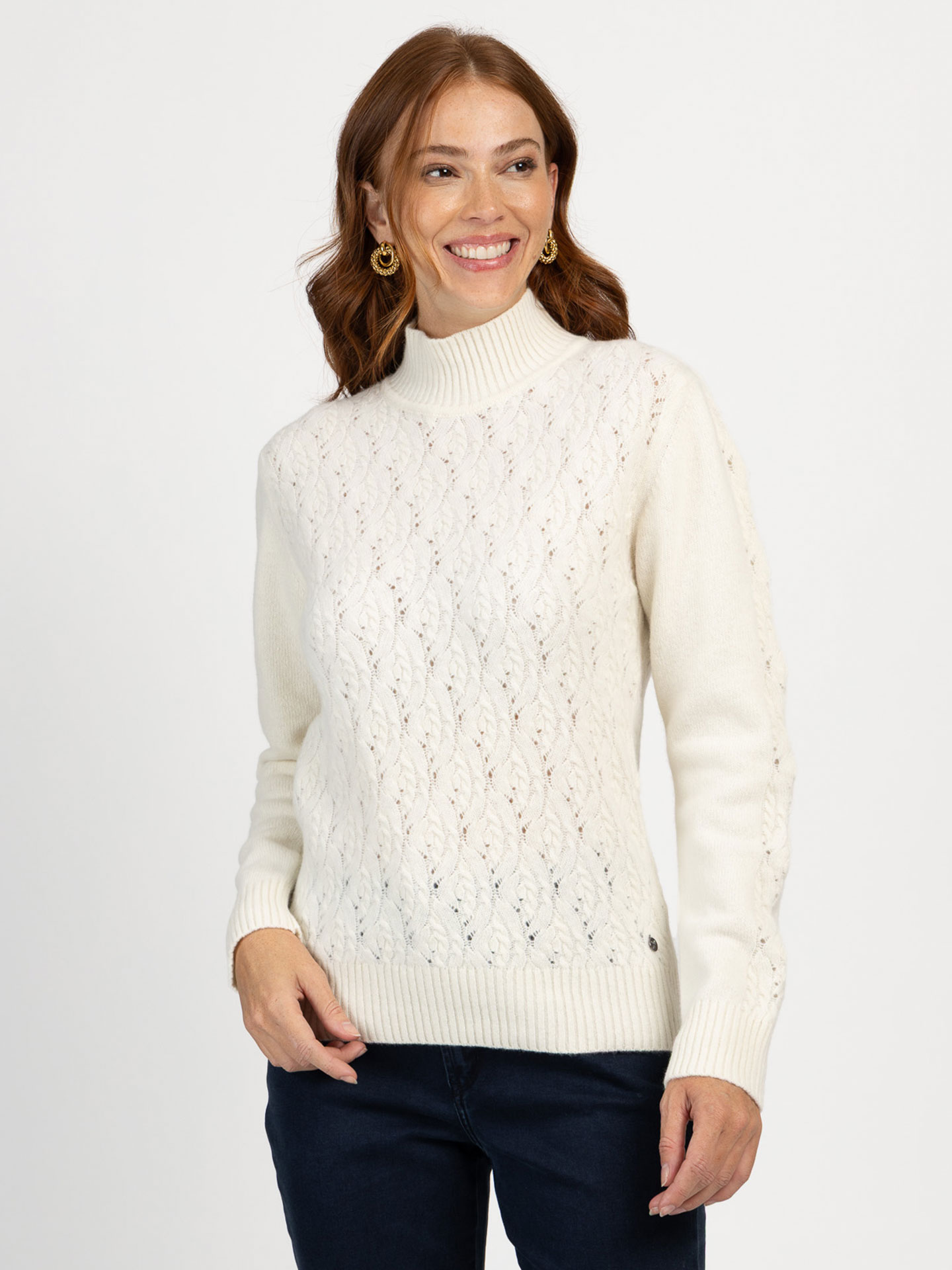Camisola de Malha com Padrão Vazado