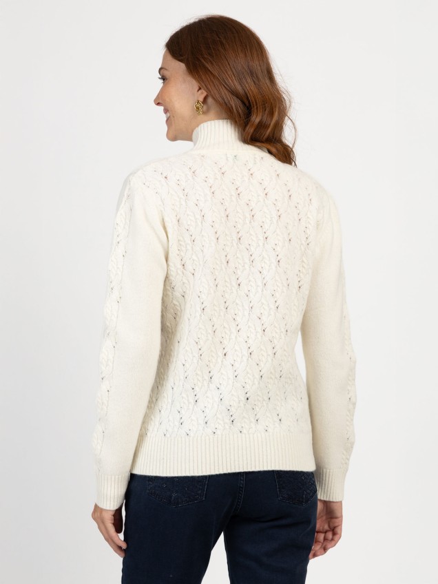 Camisola de Malha com Padrão Vazado