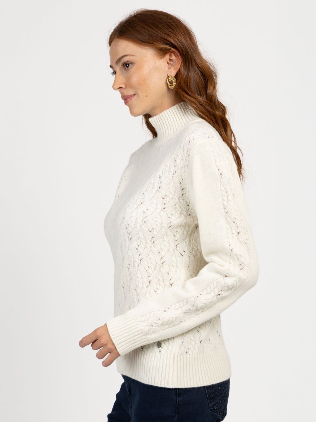 Camisola de Malha com Padrão Vazado