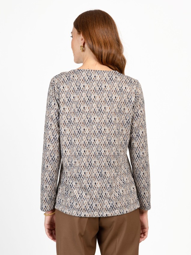 Camisola com Padrão Geométrico