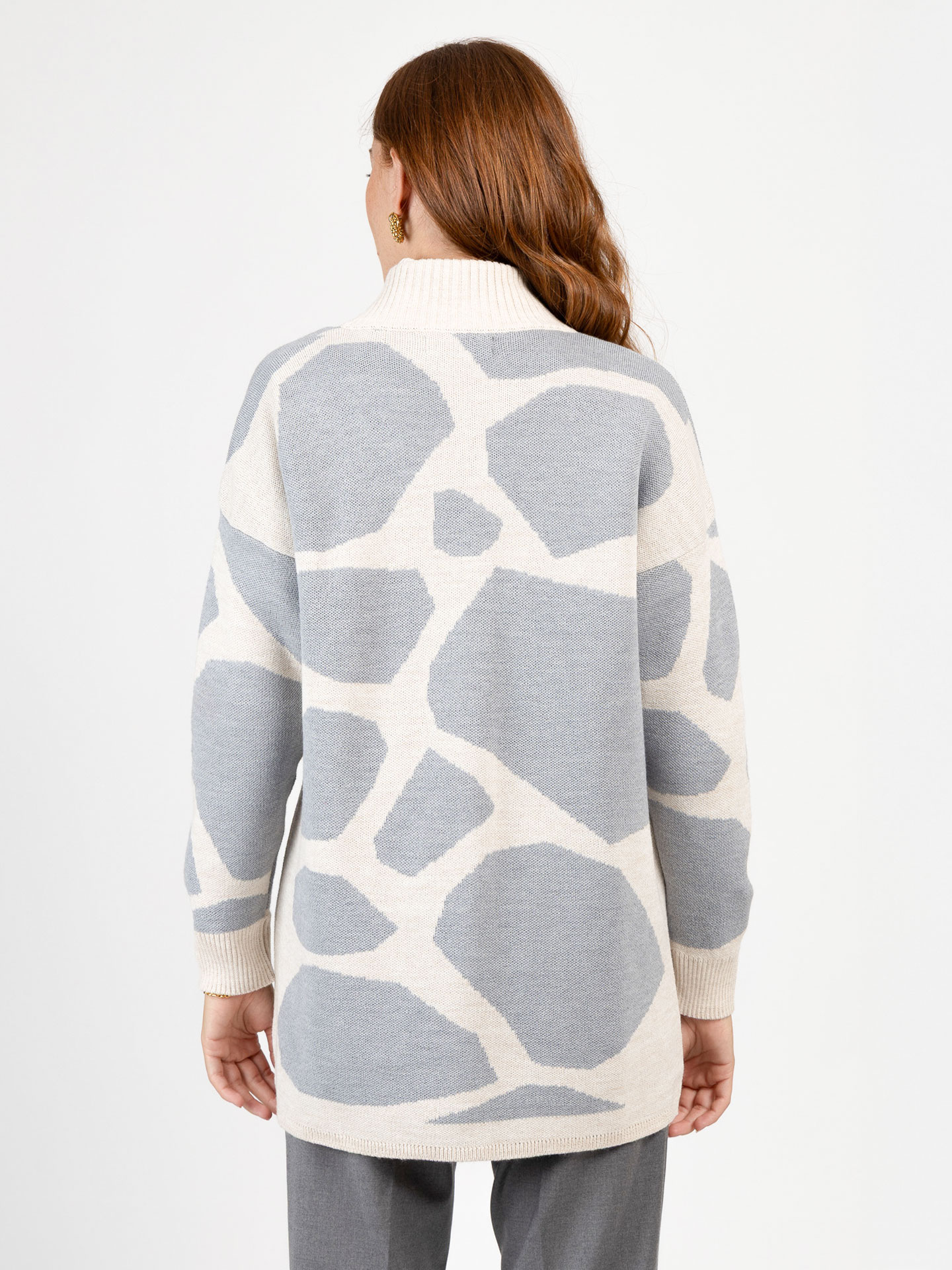 Casaco de Malha Comprido com Gola Alta