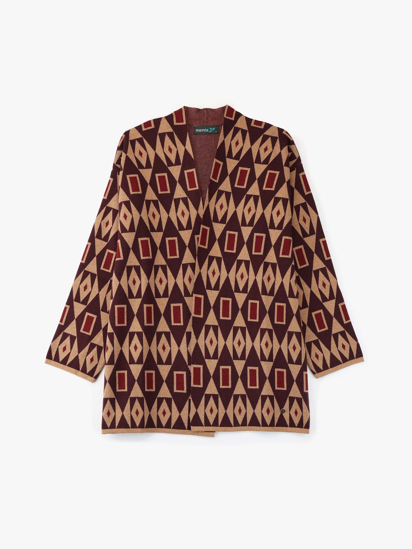 Casaco de Malha com Padrão Geométrico