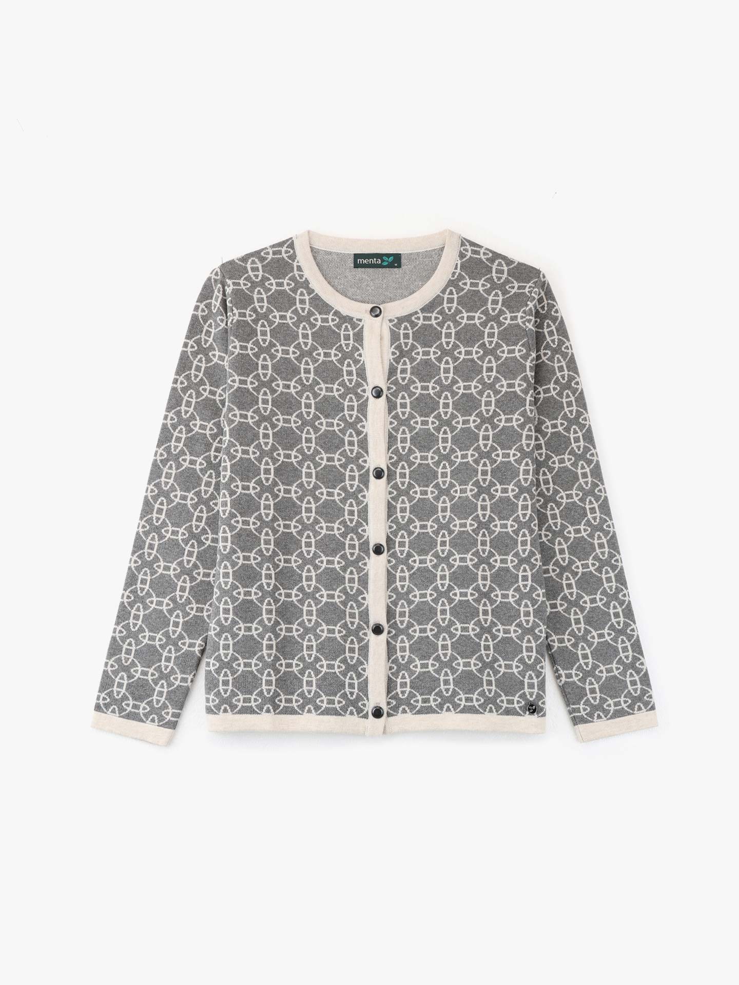 Casaco de Malha com Padrão Geométrico