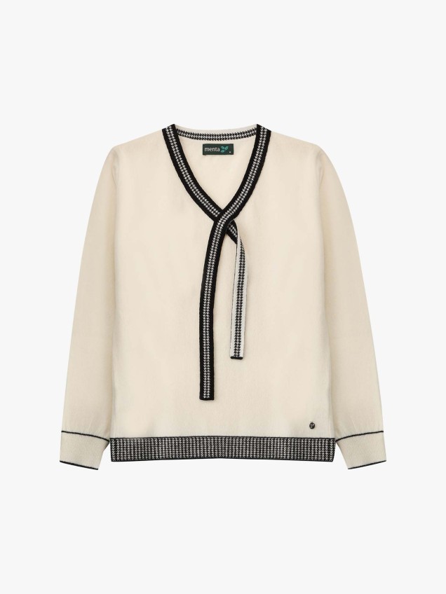 Camisola de Malha com Detalhe de Fita