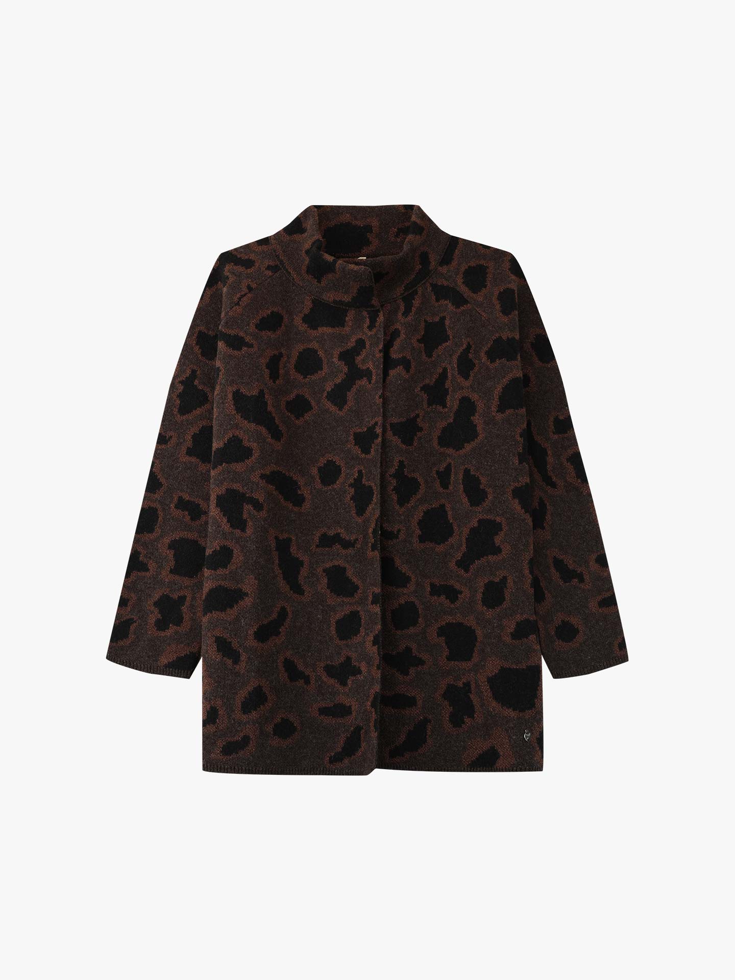 Casaco de Malha com Padrão Animal Print