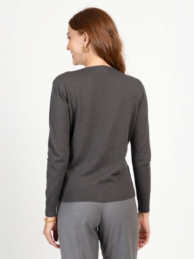 Camisola de Malha com Padrão Trançado