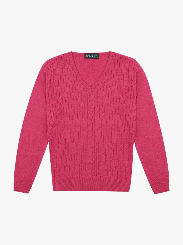 Camisola de Malha com Padrão Trançado