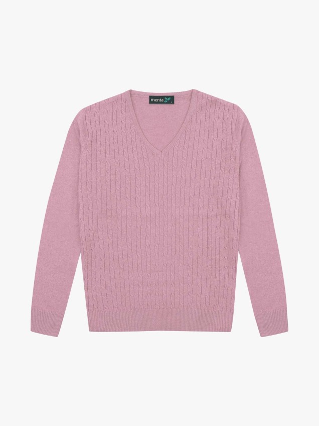 Camisola de Malha com Padrão Trançado