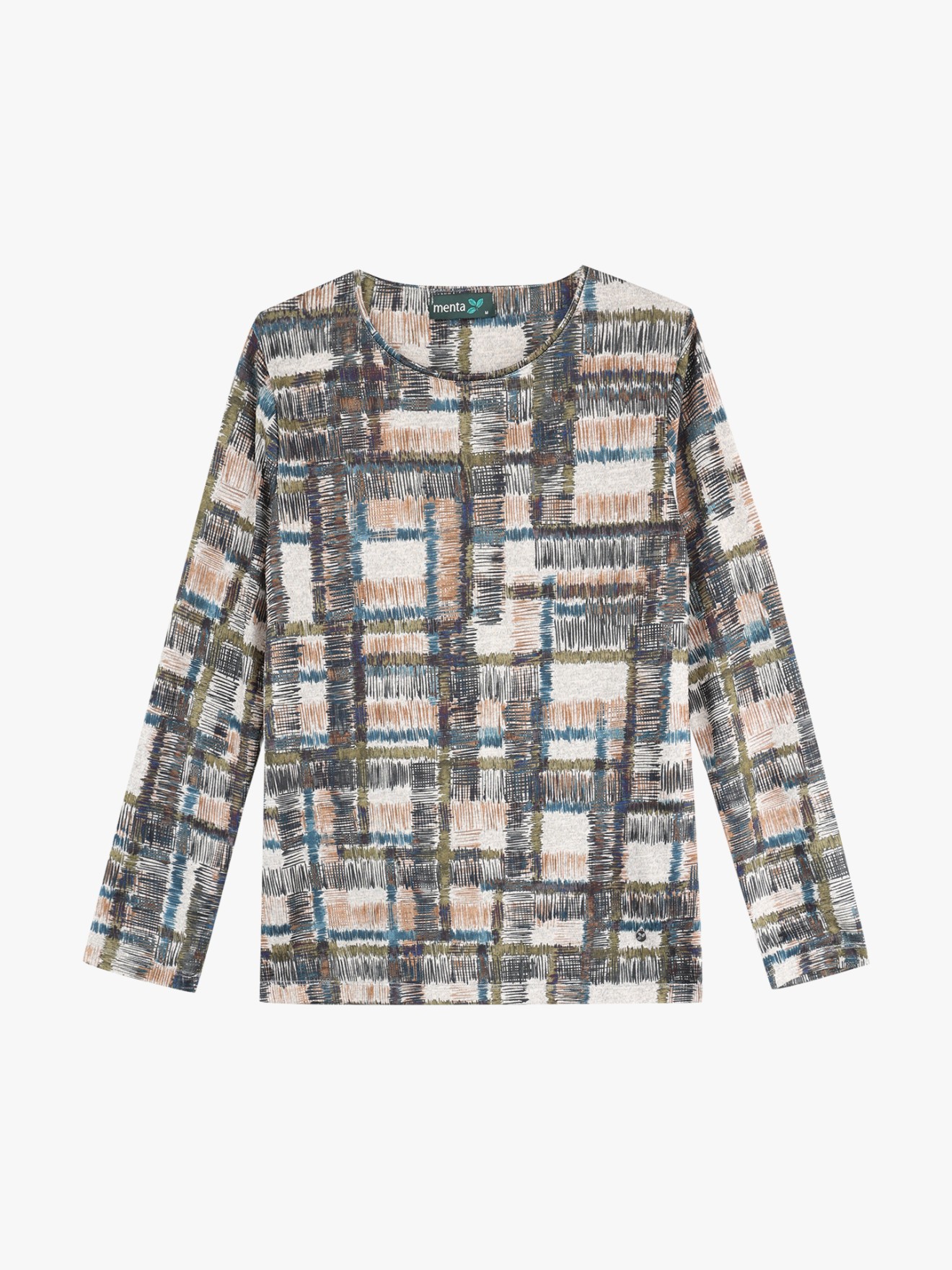 Camisola com Padrão Xadrez Abstrato