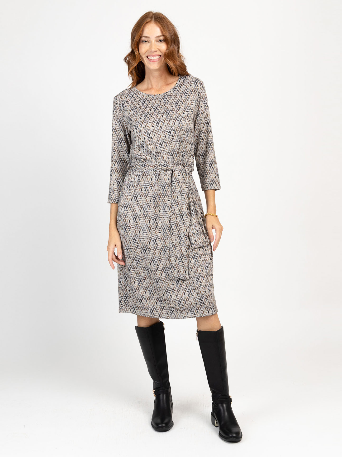 Vestido Midi de Malha com Cinto