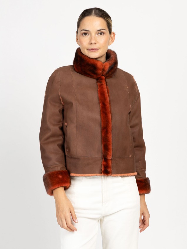 Casaco Curto de Pelo Natural