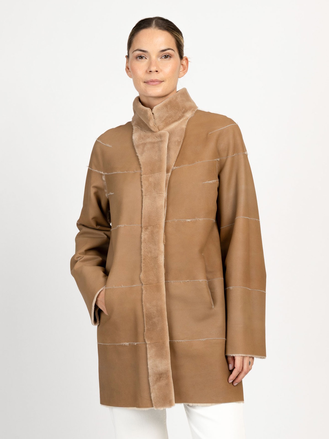 Casaco Comprido de Pelo Natural