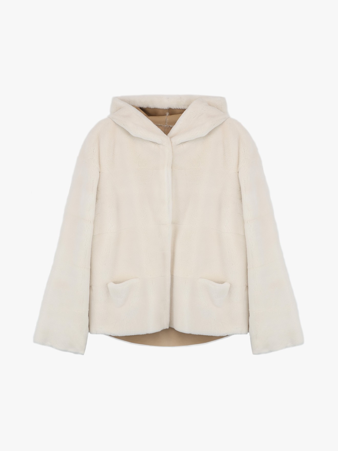 Casaco de Pelo Natural com Capuz