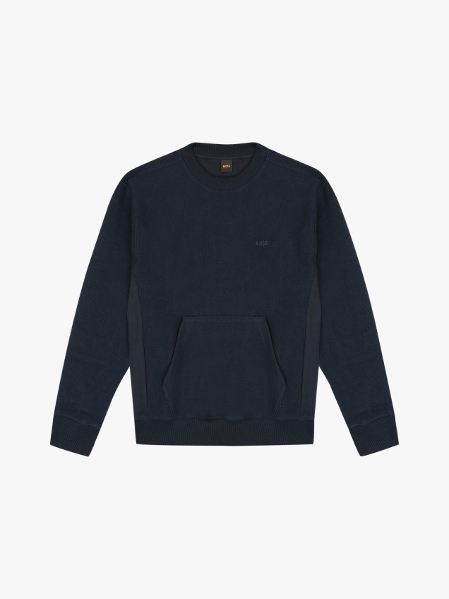 Sweatshirt de Gola Redonda com Bolso Canguru