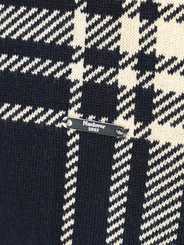 Camisola de Malha com Padrão Xadrez
