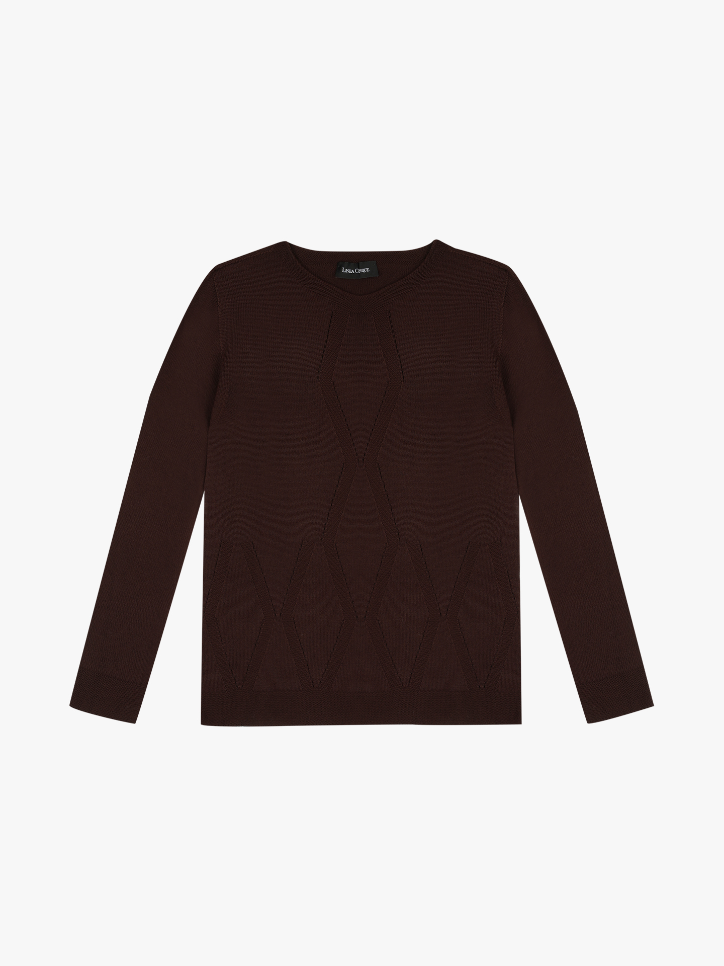 Camisola de Malha com Padrão de Losangos