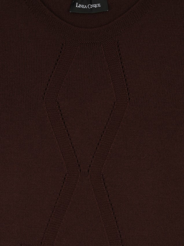 Camisola de Malha com Padrão de Losangos