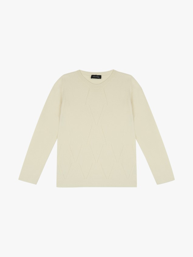 Camisola de Malha com Padro de Losangos