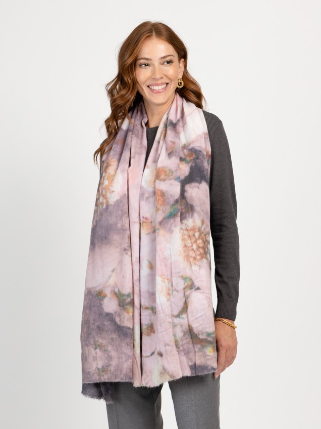 Echarpe com Estampado Floral