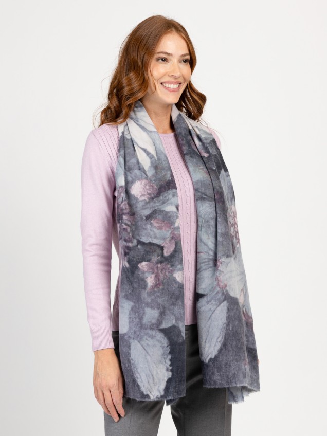 Echarpe com Estampado Floral