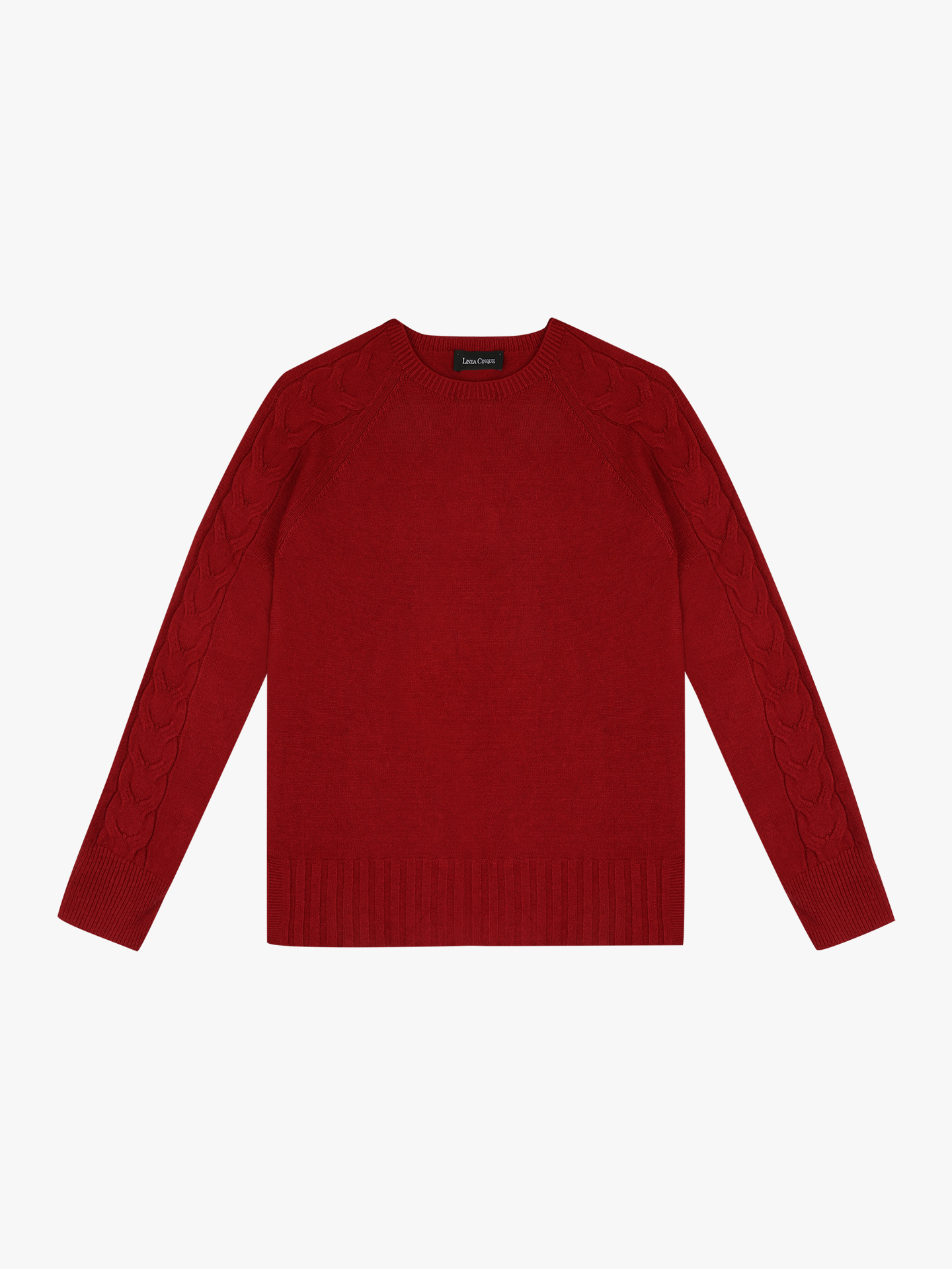 Camisola de Malha com Mangas Trançadas