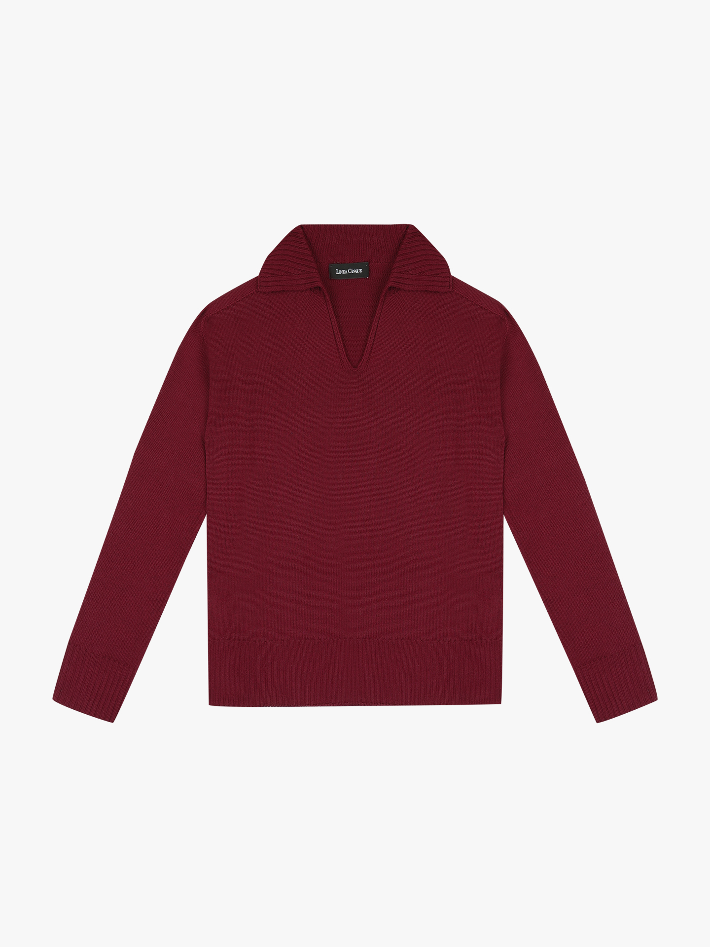 Camisola de Malha com Gola Aberta em V