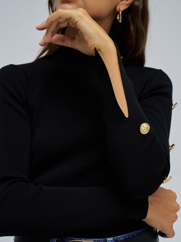 Camisola de Malha com Botões