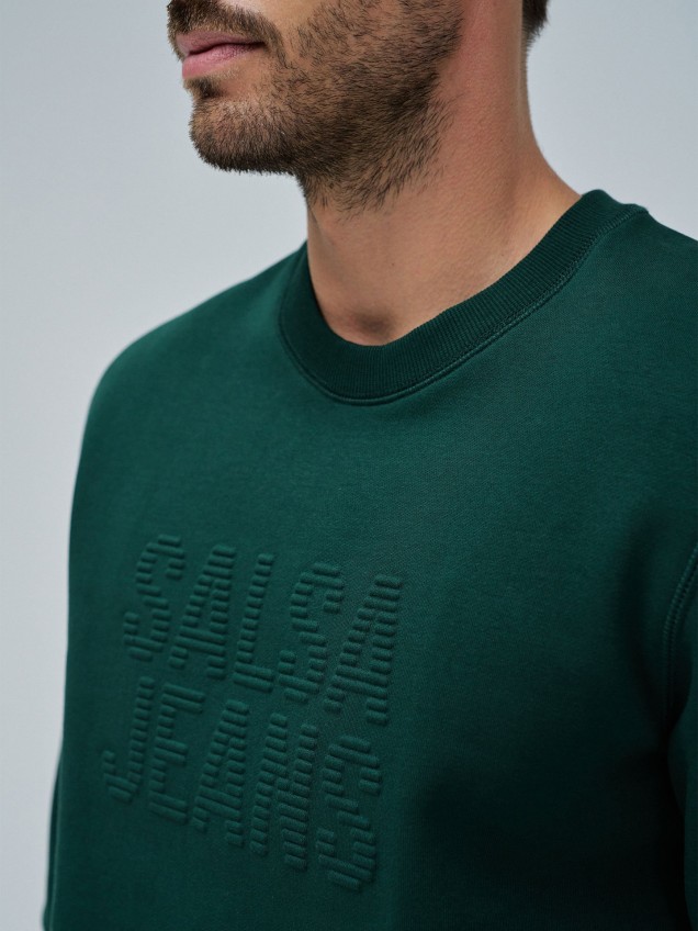Sweatshirt com Logo em Relevo