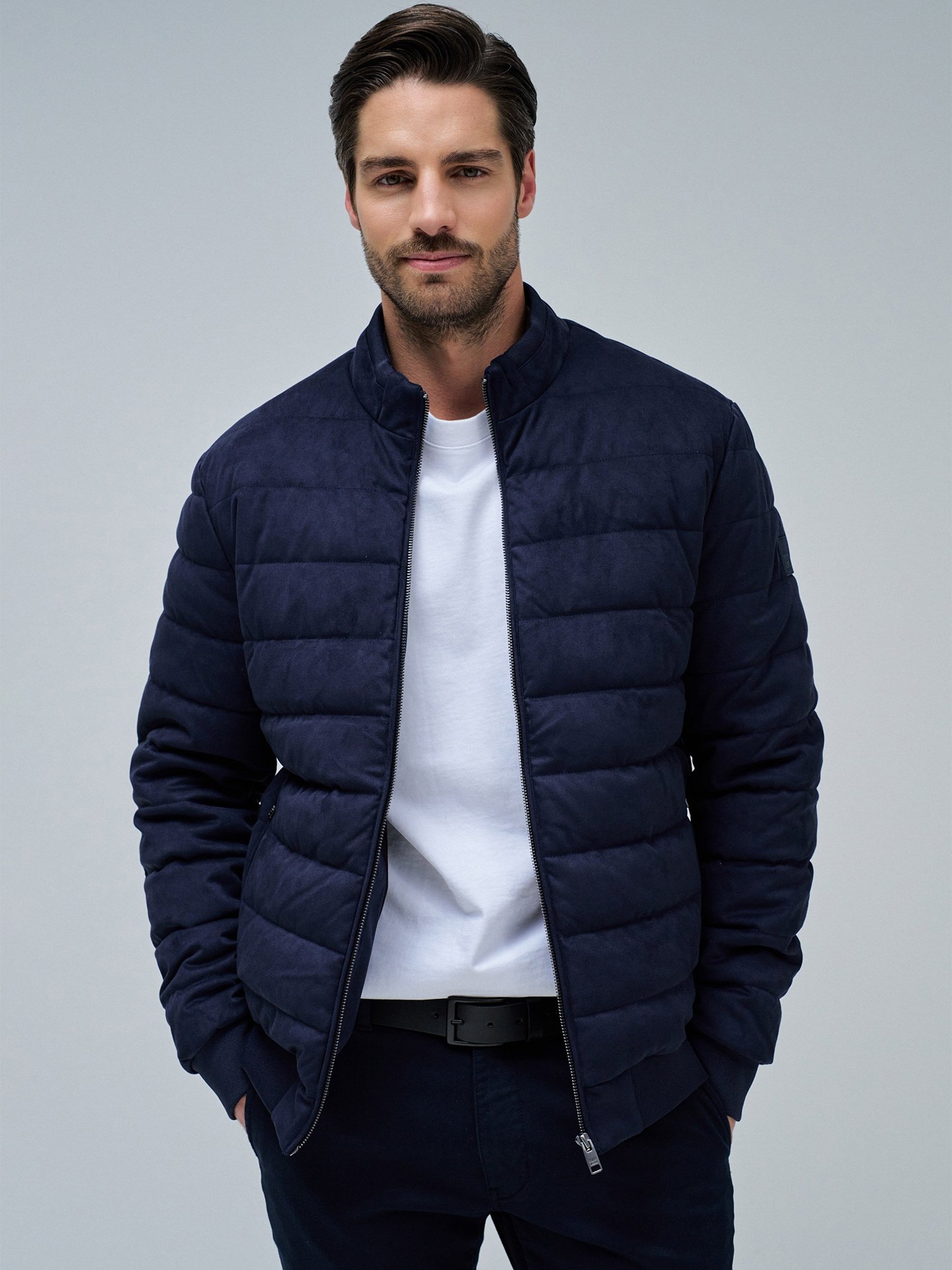 Casaco Puffer em Suede