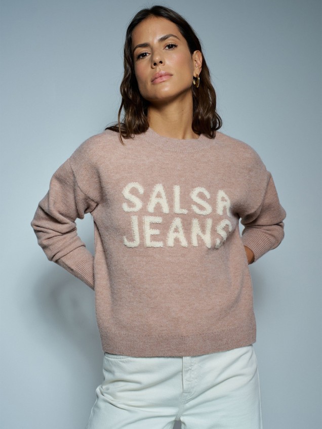 Camisola de Malha com Logo em Relevo