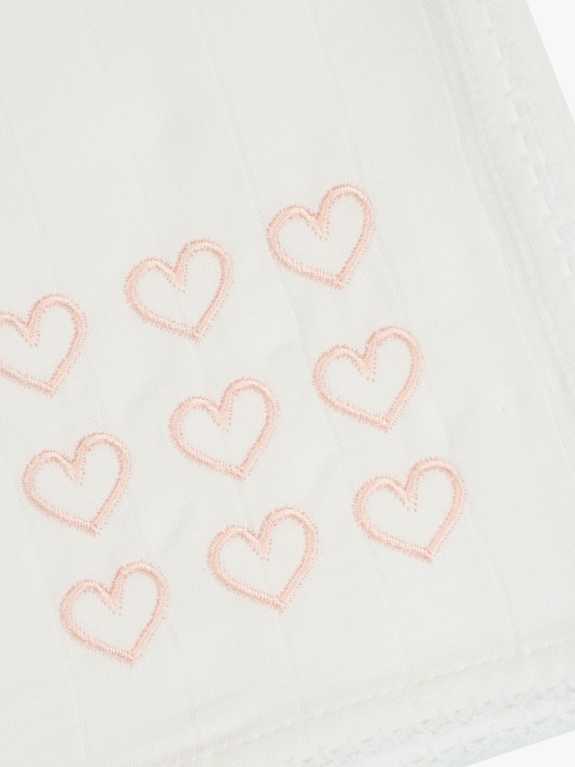 Fralda de Pano com Bordado de Corações