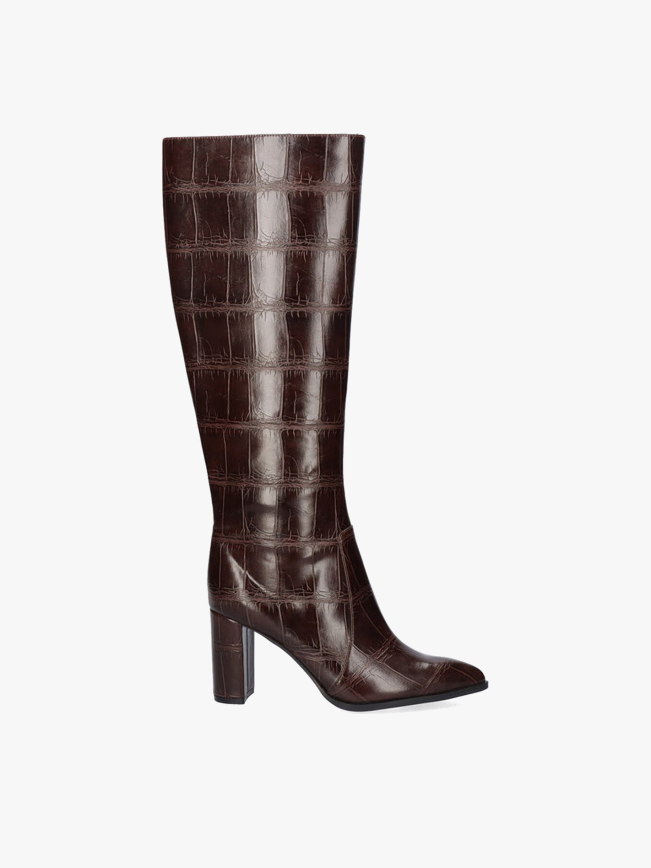 Bota de Cano Alto Efeito Crocodilo