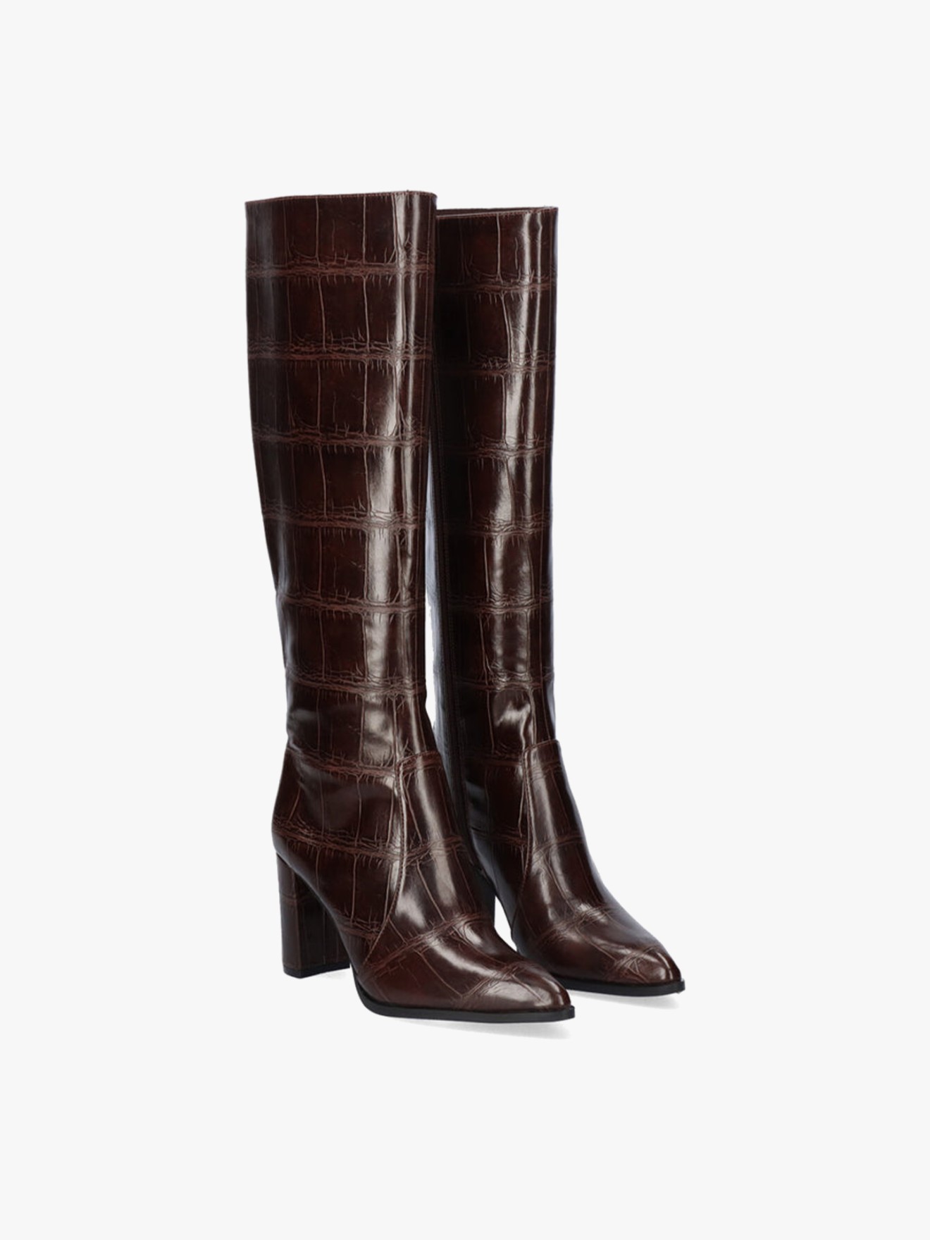 Bota de Cano Alto Efeito Crocodilo