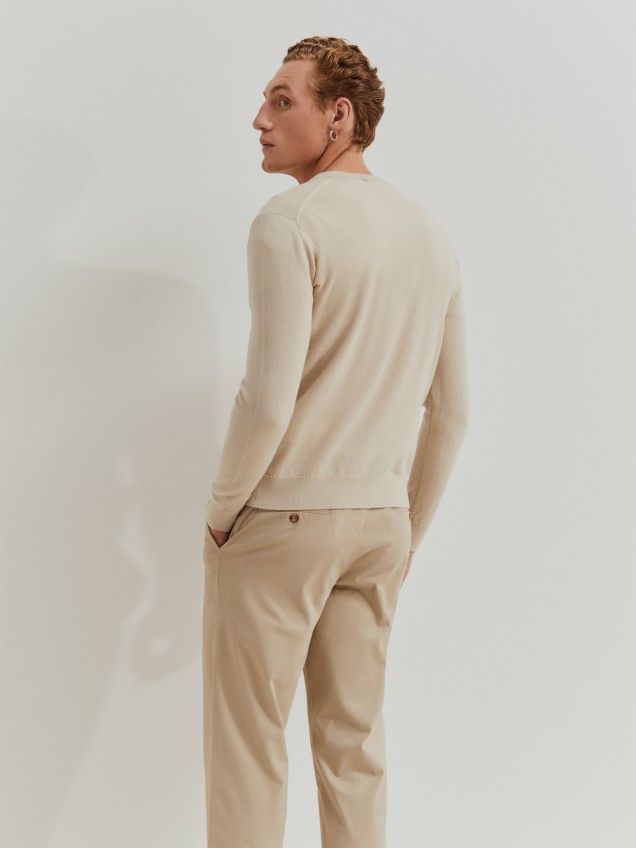 Pullover de Malha com Decote em V