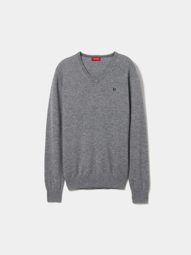 Pullover de Malha com Decote em V