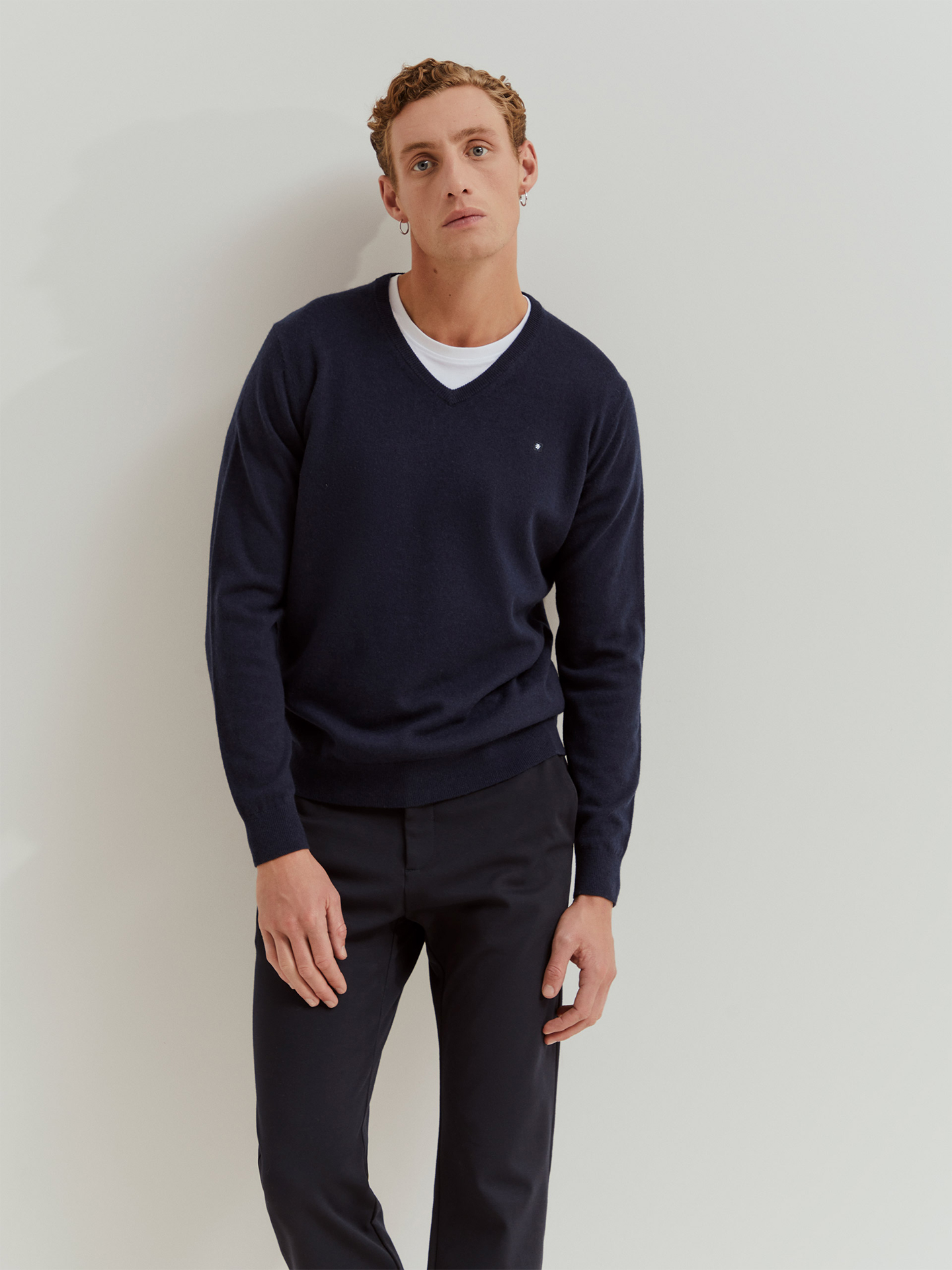 Pullover de Malha com Decote em V