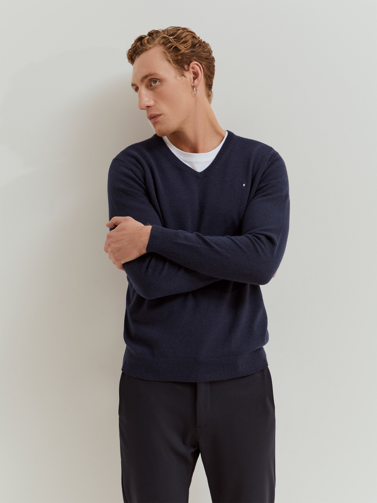 Pullover de Malha com Decote em V