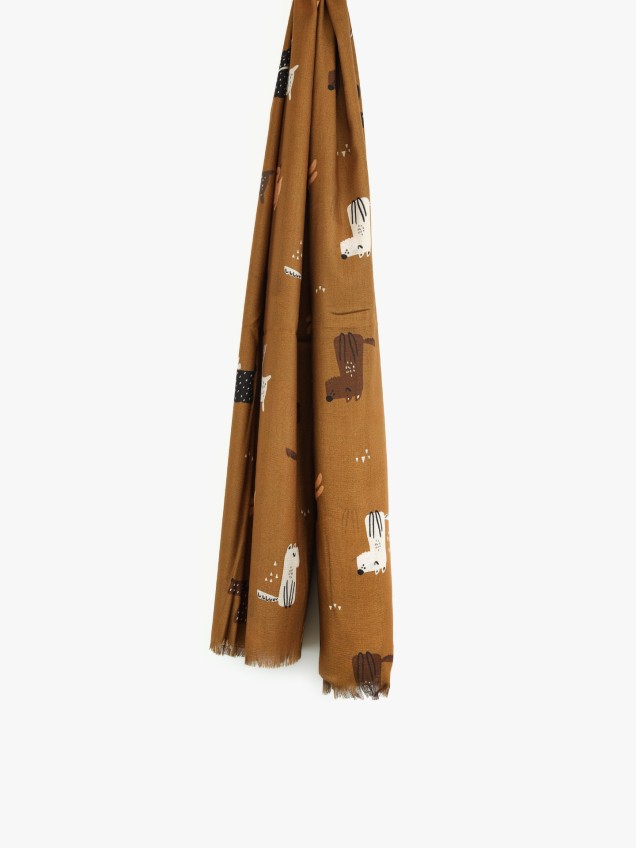 Echarpe com Padr�o de C�es