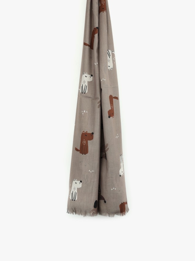 Echarpe com Padr�o de C�es