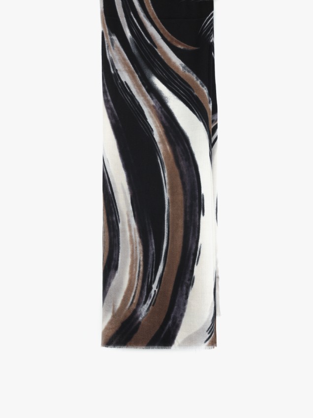 Echarpe com Padr�o Abstrato Ondulado