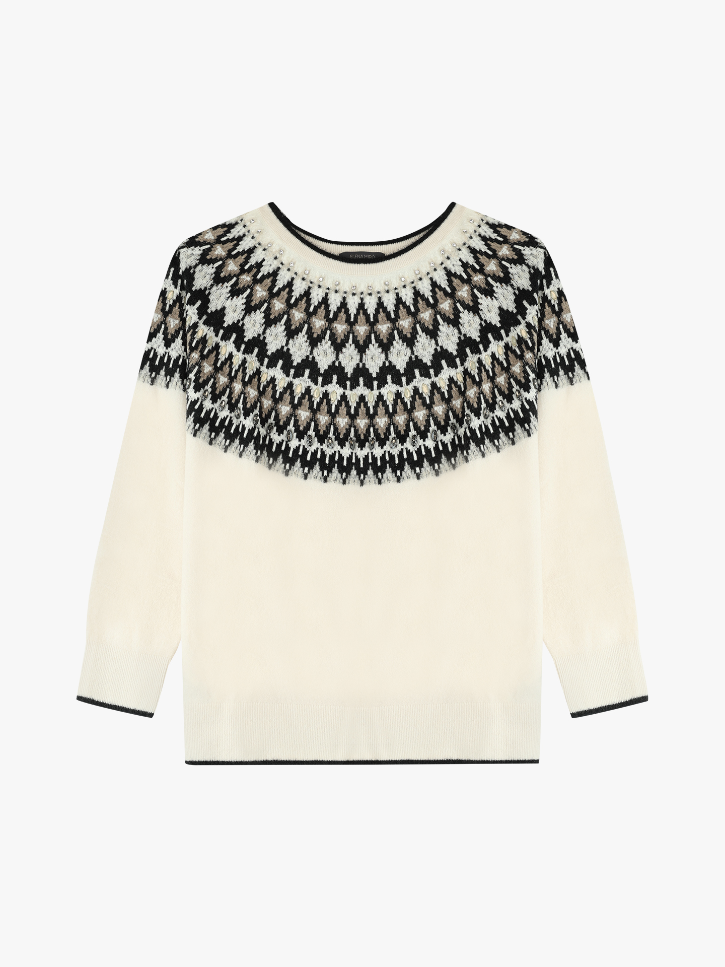 Camisola de Malha com Padrão Jacquard