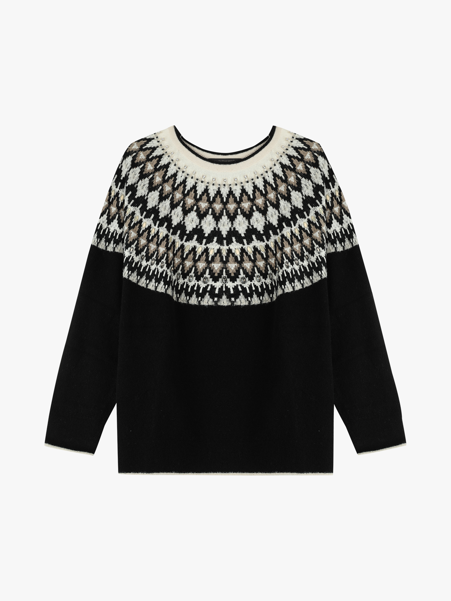 Camisola de Malha com Padrão Jacquard