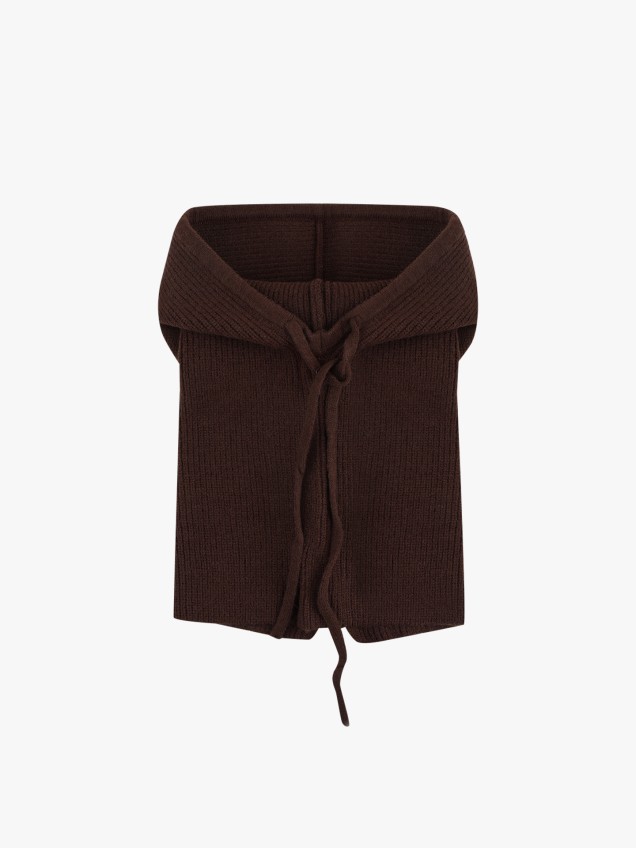 Balaclava em Malha Canelada com Cordão de Ajuste