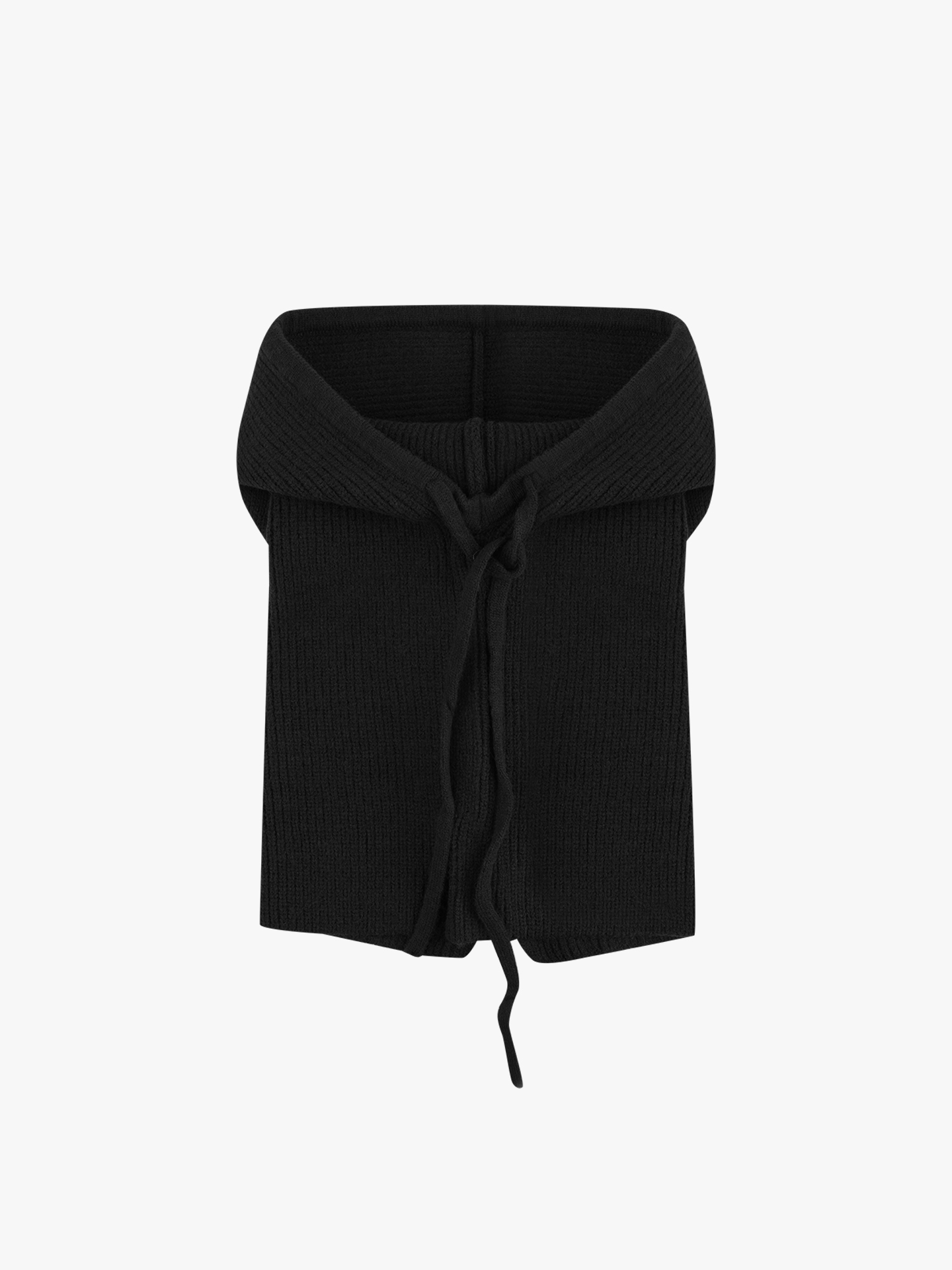 Balaclava em Malha Canelada com Cordo de Ajuste