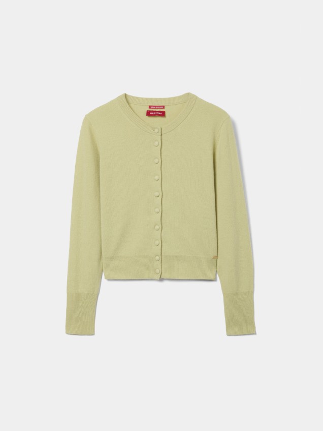 Cardigan de Malha em Mistura de Lã e Caxemira